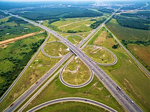 Transportation interchange at the intersection of M2 and A107