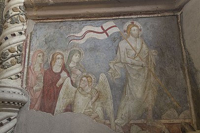 Cappella Minutolo: Detail der Fresken mit Auferstehung Christi