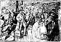 Image 28Fanciful drawing of a general store by Marguerite Martyn in the St. Louis Post-Dispatch on October 21, 1906. On the far left, a group of men share reading a newspaper. (from Newspaper)