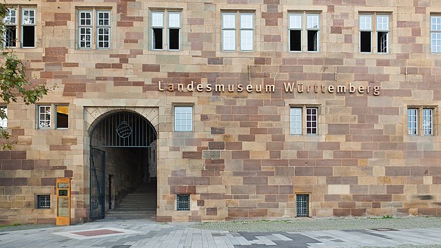 Entry and part of the facade of the Landesmuseum Württemberg.