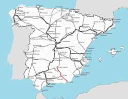 A Linares Baeza–Almería-vasútvonal útvonala