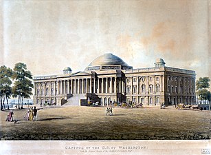 Das Capitol (nach dem Wiederaufbau durch Benjamin Latrobe 1825)