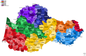 Mapa de las contradas d'Occitània de Jornalet, inclusent los 6 d'Albigés.