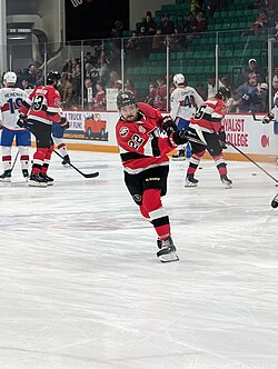 Garrett Pilon with the Belleville Senators in 2024.jpg