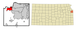 Location within Johnson County and Kansas