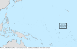 Map of the change to the United States in the Pacific Ocean on April 15, 1862