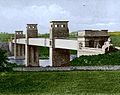 Original Britannia bridge (a colored postcard)