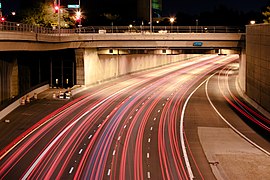 Interstate 10 - Papago Freeway Tunnel - Deck Park Tunnel at Night