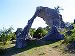 Rauken Lergravsporten, vid Lergravsviken på Gotland.