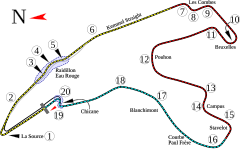 Tracciato di Circuito di Spa-Francorchamps