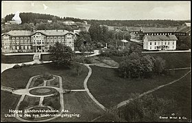 Norges Landbrukshøiskole, Aas. Utsikt fra den nye undervisningsbygning, ca 1934