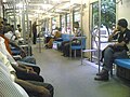 inside a 3rd class passenger car of sri lanka railways class S10 commuter train