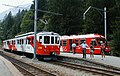 Deux trains au Châtelard-Frontière