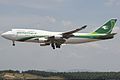 An Iraqi Airways Boeing 747-400 in the new livery landing at Kuala Lumpur International Airport (2014)