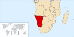 Ligging of Suidwes-Afrika Südwestafrika South-West Africa Zuidwest-Afrika