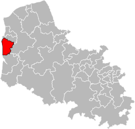 Location of Outreau within the department