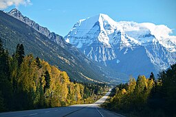 Mount Robson i kanadensiska Klippiga bergen, mars 2016