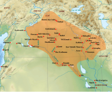 Extension approximative du royaume médio-assyrien entre la fin du XIIIe et le début du XIe siècle.