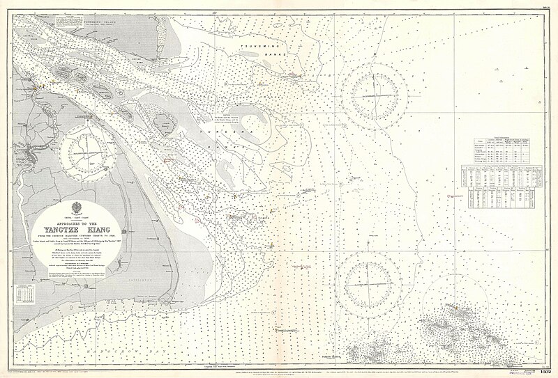 File:Admiralty Chart No 1602 Approaches to the Yangtze Kiang. From the Chinese Maritime Customs Charts to 1928, Published 1881, Corrections to 1935.jpg