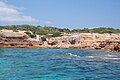 The coastline near Cala Saona yakinlarinda sahil