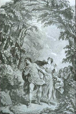 Ilustrace na obálce prvního tištěného vydání opery Orfeo ed Euridice (Paříž, 1764)