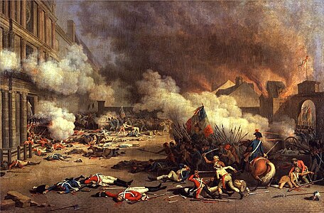 The storming of the Tuileries Palace on 10 August 1792 and the massacre of the Swiss Guard