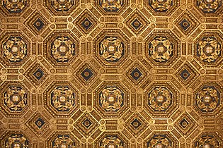 Coffered ceiling of the Sala dell'Udienza, in the Palazzo Vecchio in Florence