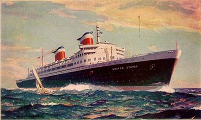 Postal del SS United States.