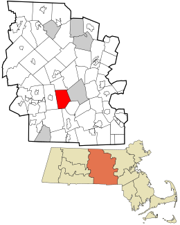 Location in Worcester County and the state of Massachusetts.