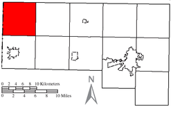 Location of Milford Township in Defiance County