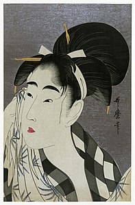 Utamaro Ase o fuku onna (Femme essuyant la sueur de son visage)