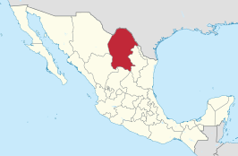 Kaart van Estado Libre y Soberano de Coahuila de Zaragoza