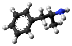 Imej 3D sebatian D-amfetamina