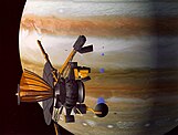 Artist's impression of Galileo's arrival at Jupiter