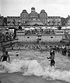 Bathers in the hotel's outdoor wave pool, 1936