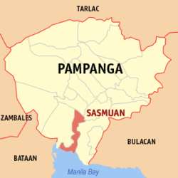 Mapa ning Pampanga ampong Sasmuan ilage