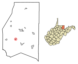 Location of Tunnelton in Preston County, West Virginia.