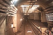 Reserved platform structure in the westbound tunnel of Line 6 (September 2021)