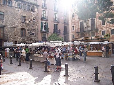 Plaça del Pi, in Barcelona / Santa María del Pí, Barcelona