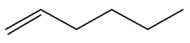 Structuurformule van hex-1-een