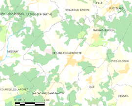 Mapa obce Cérans-Foulletourte