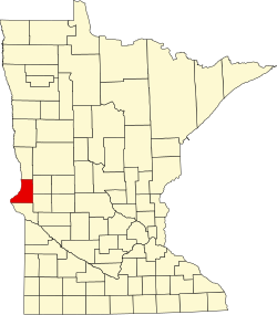 map of Minnesota highlighting Traverse County