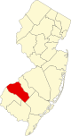 State map highlighting Gloucester County