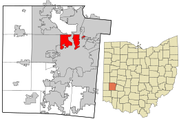 Location in Montgomery County and the state of Ohio.