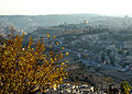 Vista de la Antigua Jerusalén desde el monte Scopus, a través del valle de Cedrón.