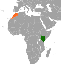 Map indicating locations of Kenya and Morocco