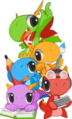 Konqi and his colorful friends, briefly used in early KDE 5 builds.