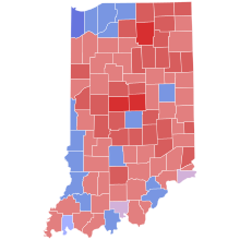 2004 Indiana gubernatorial election results map by county.svg