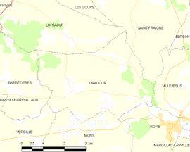 Mapa obce Oradour