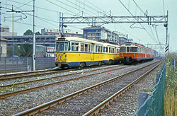 Tram en metro langs de Via Palmanova in 1970